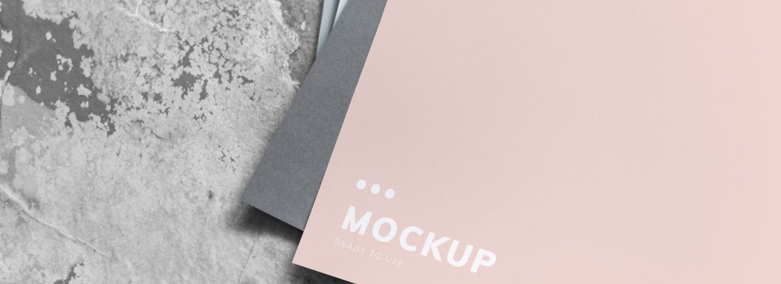 Stack of colorful papers mockup